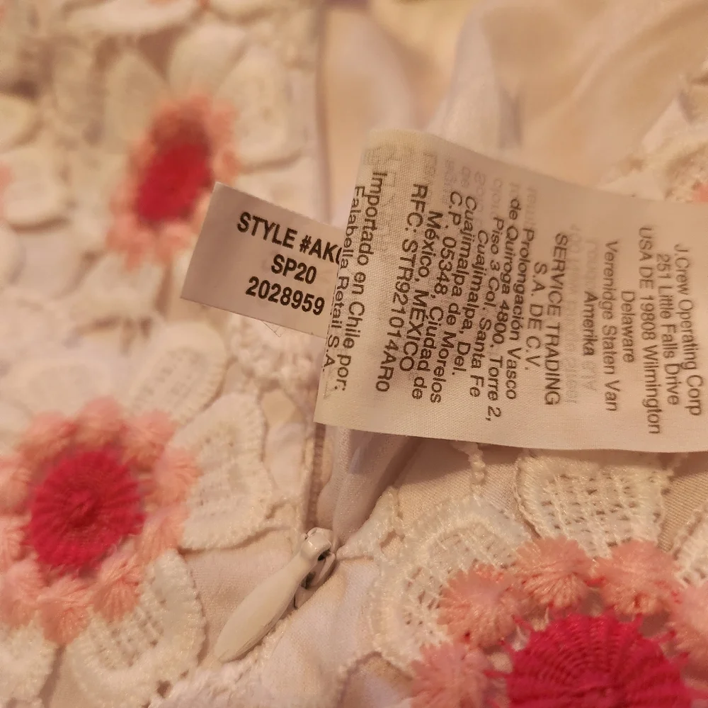 NWT J. Crew Crochet Pencil Skirt Size 0 Pink & White Floral Knee Length - Picture 6 of 6